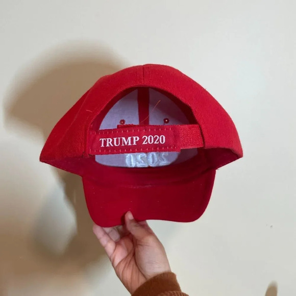 Trump 2020 MAGA Red Embroidered Hat Flag Size One Size Mens Republican Political - Picture 8 of 9